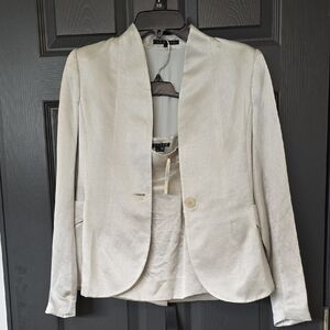Theory Silk Blend Blazer And Skirt Set - 0 & 00